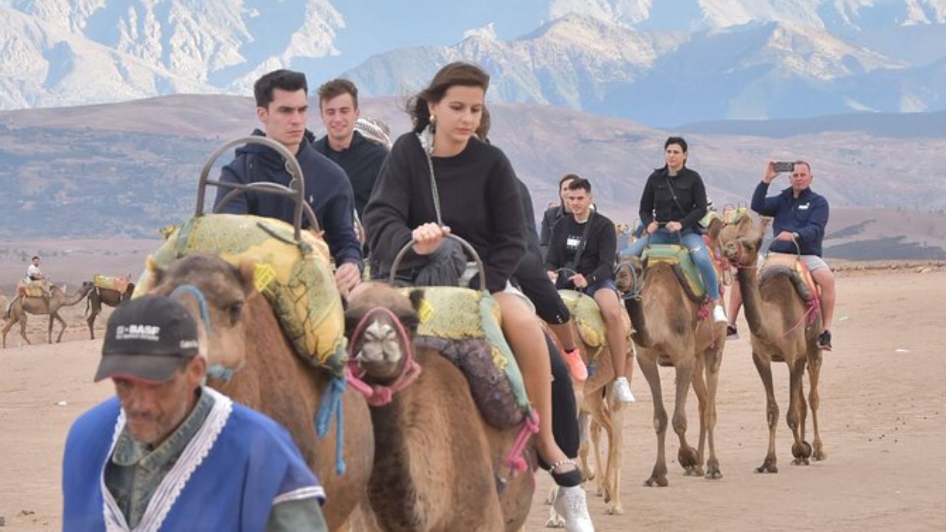 A camel trek in the Moroccan countryside